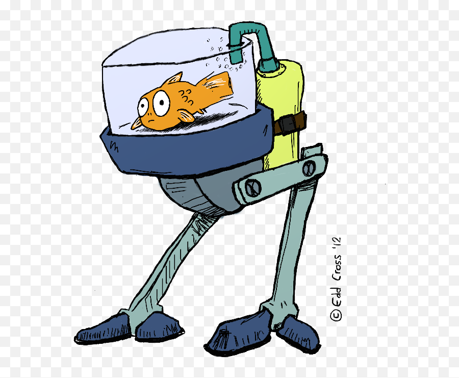 Fish With Robot Legs Png Download - Gold Fish With Legs,Cartoon Legs Png