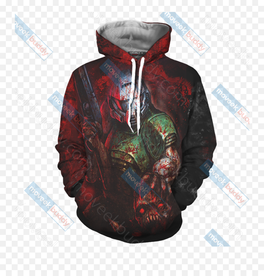 Doom - Doomguy Unisex 3d Hoodie U2013 Moveekbuddyshop Toad Sage Hoodie Png,Doomguy Png