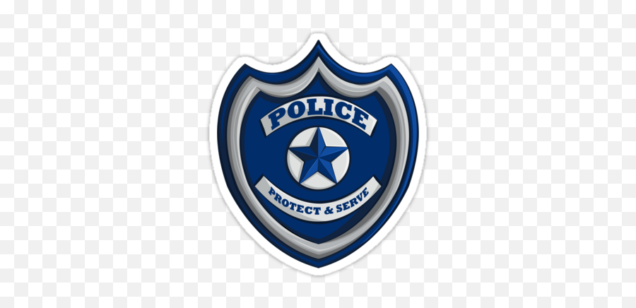 Cartoon Police Badge Sticker - Solid Png,Blank Police Badge Png
