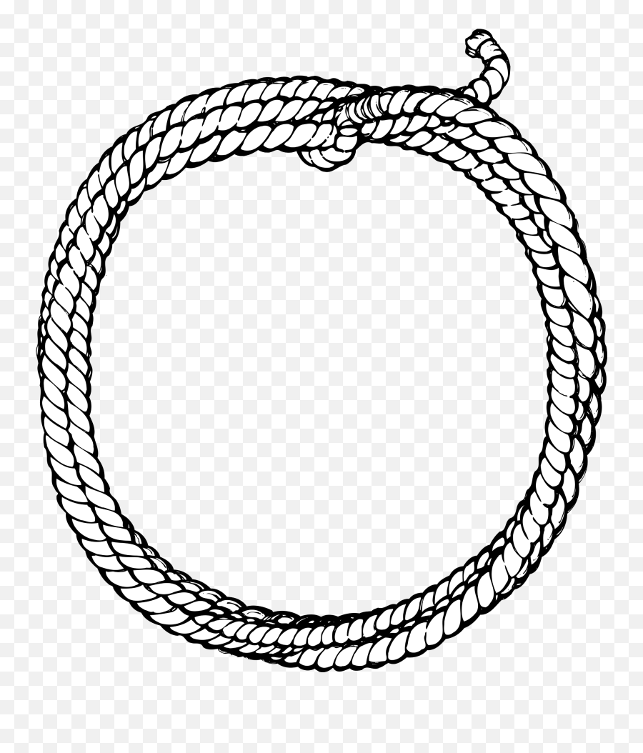 Cowboy Rope Drawing Easy Png Image With - Western Rope Clipart Black And White,Rope Circle Png