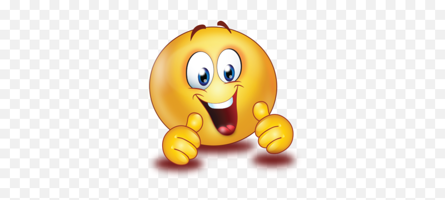 Cheer Excited Two Thumb Up Emoji - Smiley Excited Png,Excited Emoji Png