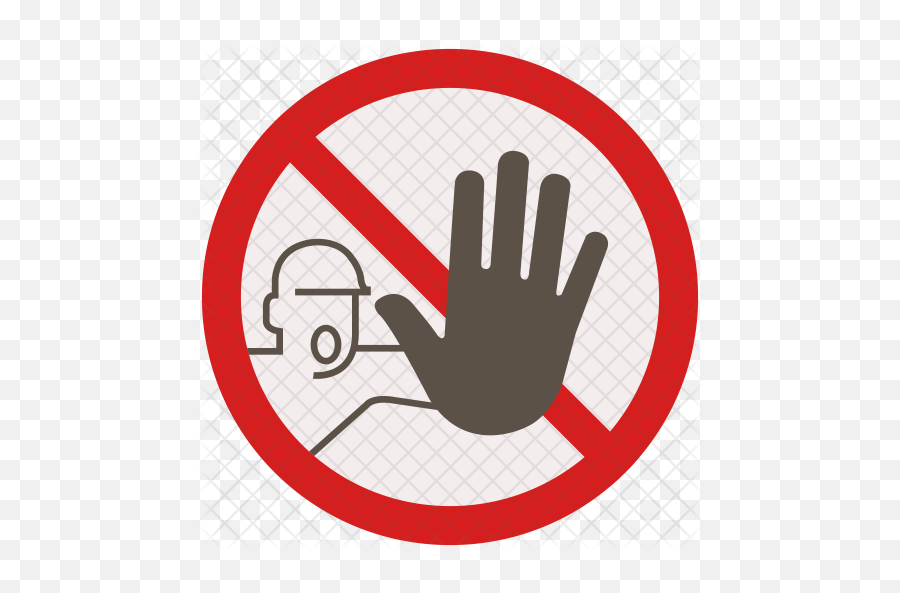 No Entry Icon - Hand Stop Warning Signs Png,Entry Icon