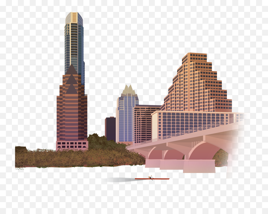 Download Hd Austin Texas Png Clipart Black And White Stock - Austin Tx Skyline Png,City Clipart Png