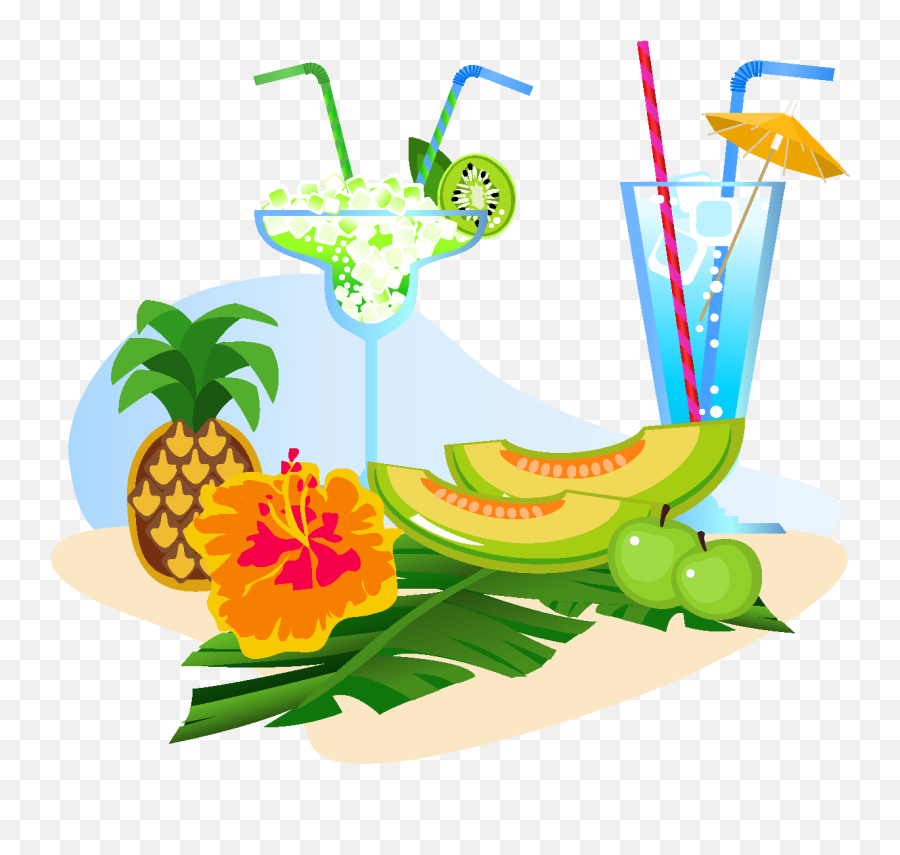 Vector Pineapple Cantaloupe Tropical Fruit Element - All Summer Cartoon Png,Cantaloupe Png