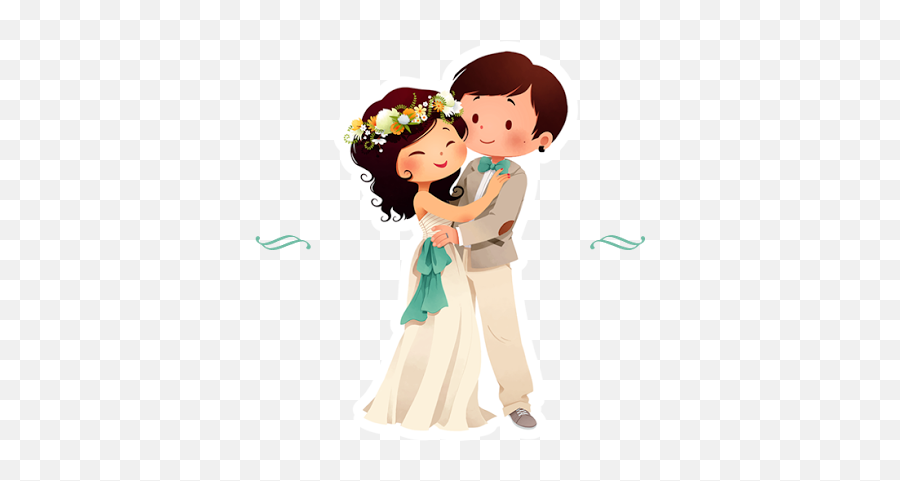 Cake Topper - Cartoon Newly Married Married Couple Png,Married Couple Png