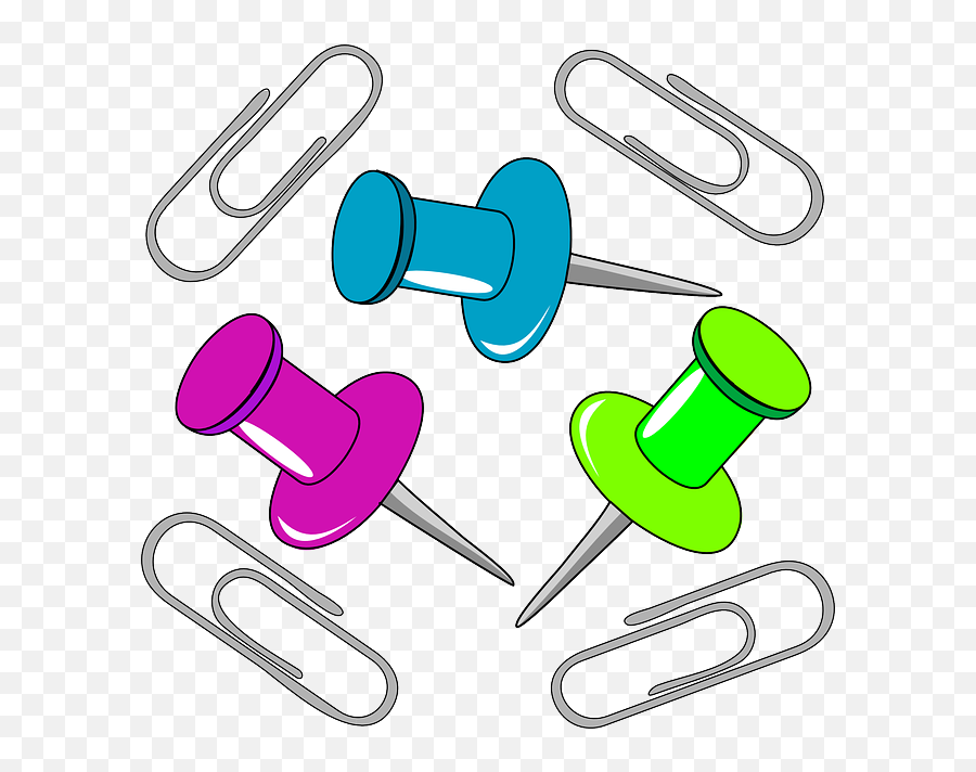 Download Hd Pins Clipboard Paper Clip - Office Supply Clip Art Png,Clips Png