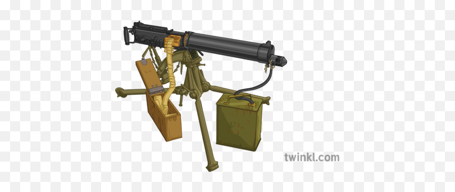First World War British Vickers 303 Machine Gun Ww1 Weapon - Firearm Png,Machine Gun Png