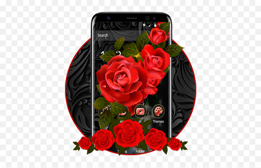 Luxury Black Red Rose Theme - Apps On Google Play Rose Information On Flowers Png,Rose Emoji Png