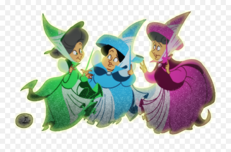 Walt Disney Company Sleeping Beauty - Sleeping Beauty Maleficent Fairies Png,Fairy Godmother Png