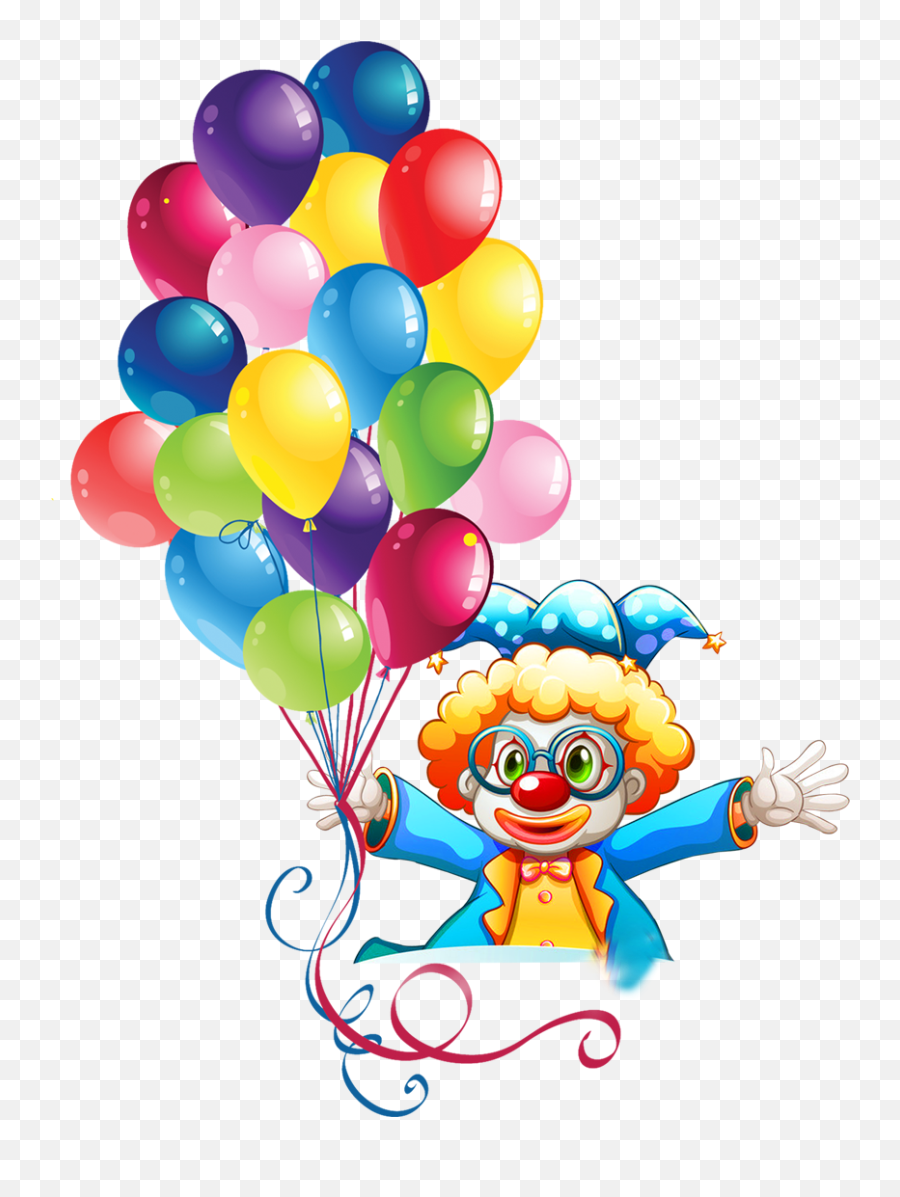 Clown Clipart Birthday Cake - Balloons Transparent Clown Holding Balloons Png,Balloons Transparent Background