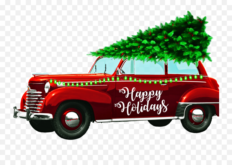 Auto Themed Christmas Gift Ideas - Christmas Car High Coche Antiguo Con Parachoques Png,Christmas Presents Png
