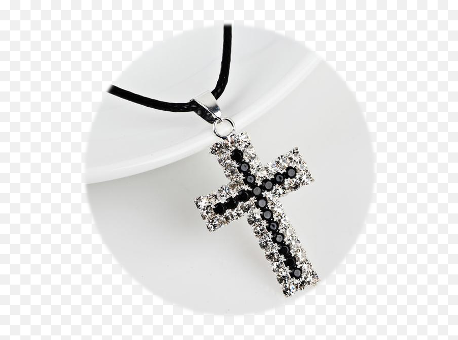 Rhinestone Cross Pendant Necklace Png