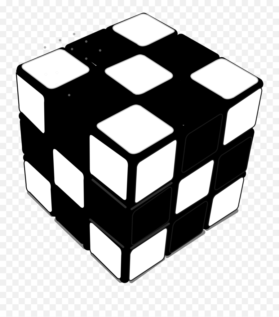 Rubik Cube Black U0026 White 2 Svg Vector - Clip Art Png,Rubik's Cube Png