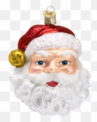 Jingle Bell Santa Glass Ornament 4 14 - Christmas png