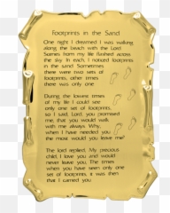 Gold Parchment Plaque With Footprints Poem - Lovely Png,Gold Plaque Png