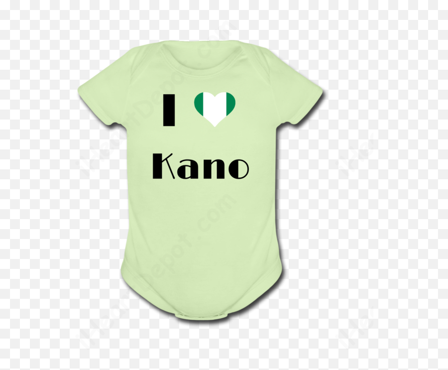 I Love Kanonigerian Flag - Baby Short Sleeve Onesie Short Sleeve Png,Nigerian Flag Png