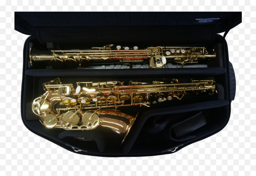 Download Hd Double Case For Alto And Soprano Saxophone - Baritone Saxophone Png,Saxophone Transparent Background