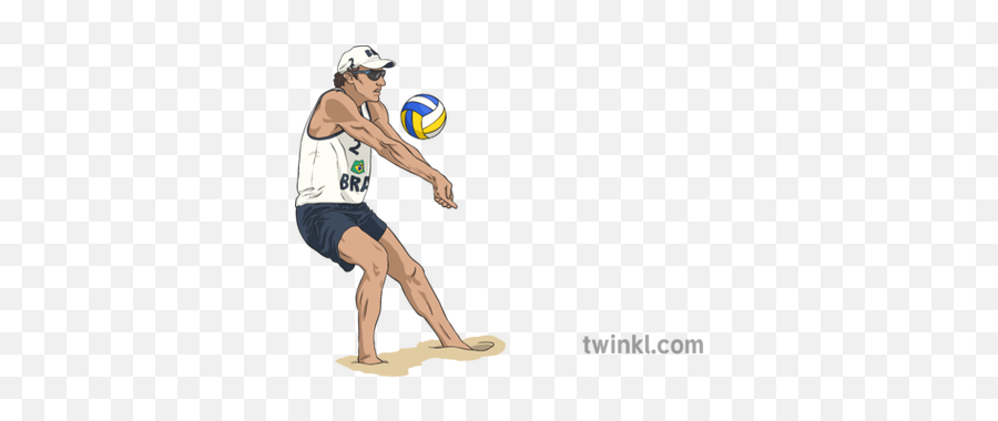 Beach Volleyball Player Emanuel Rego Illustration - Twinkl Volleyball Player Png,Volleyball Png