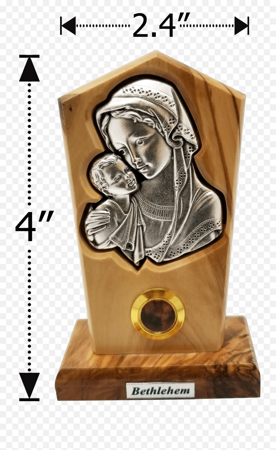 Virgin Mother Mary And Child Silver - Trophy Png,Icon Of The Virgin Mary