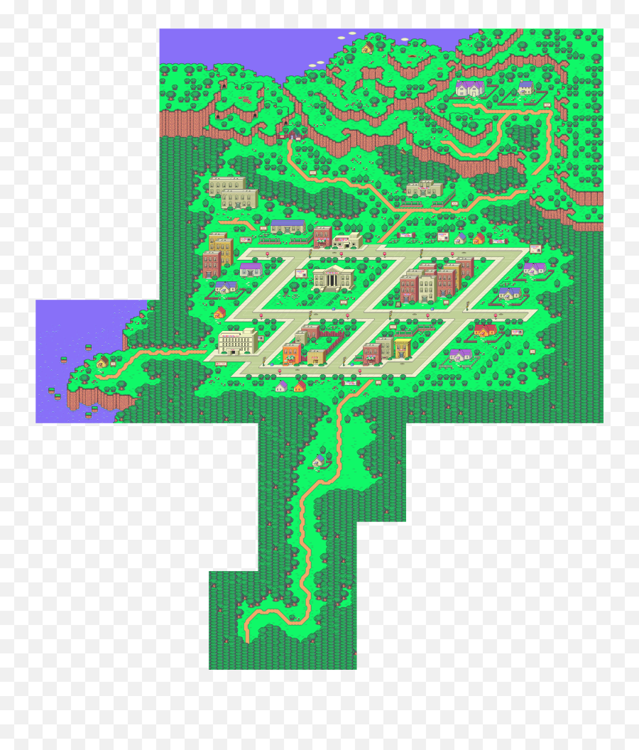 Earthbound Re - Earthbound Onett Map Png,Minecraft Steam Grid Icon