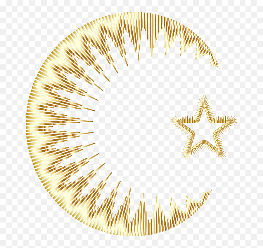 Art Deco Style Crescent And Star Ii Gold - Openclipart Cinedigm Png,3d Sun Icon