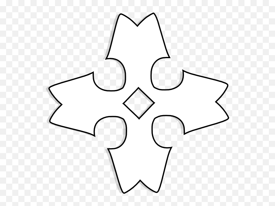 Shaded Heraldic Cross Outline Clip Art 108030 Free Svg - Dot Png,Cool Star Icon