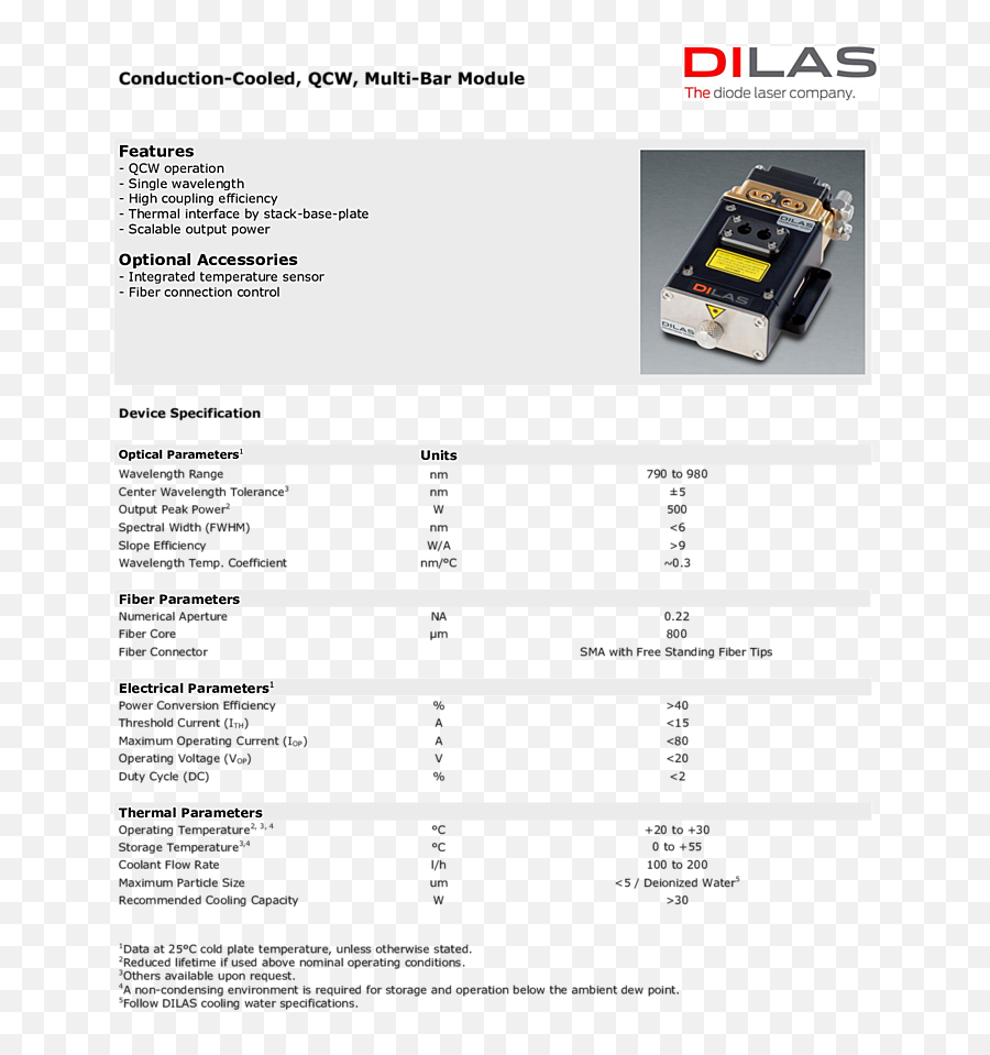 808 Nm 800 Μm 500 W Laser Diode From Dilas - Laser Png,Icon 800 Datasheet