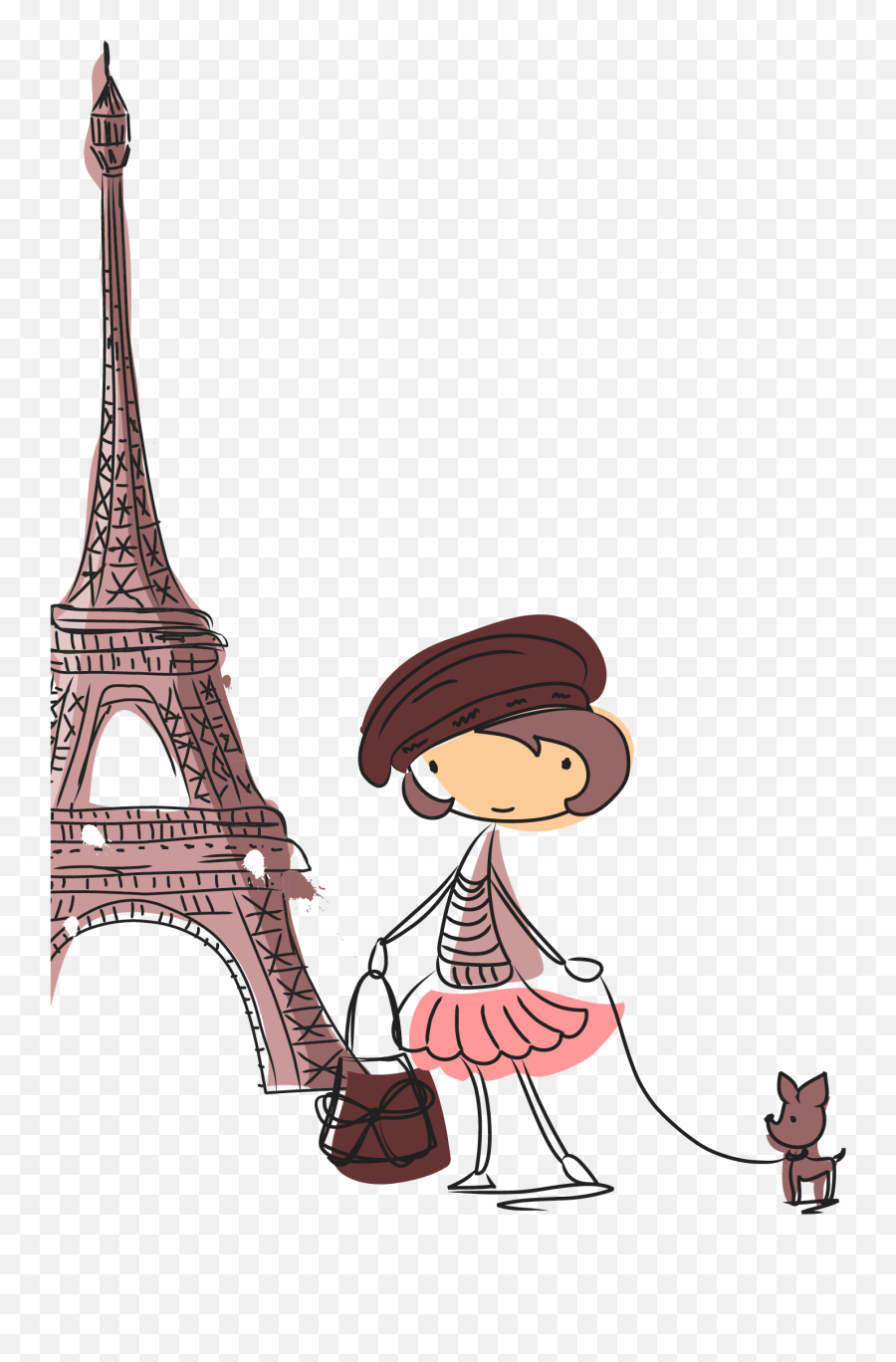 Eiffel Tower Cartoon Transprent - Cartoon Eiffel Tower Images Drawings Png,Torre Eiffel Png