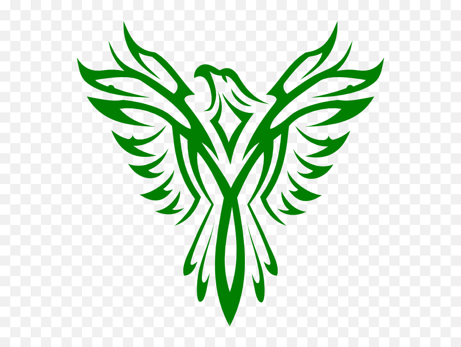 Green Phoenix Clip Art - Vector Clip Art Online Logo Eagle Black And White Png,Green Png