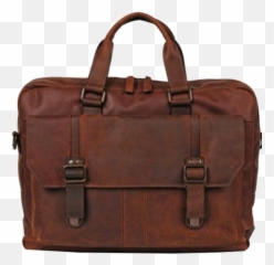 Handcrafted Vintage Leather Briefcase - Handbag png