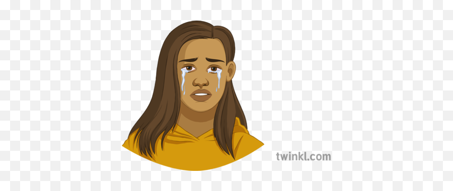 Sad Girl Crying Illustration - Twinkl Png,Sad Girl Png