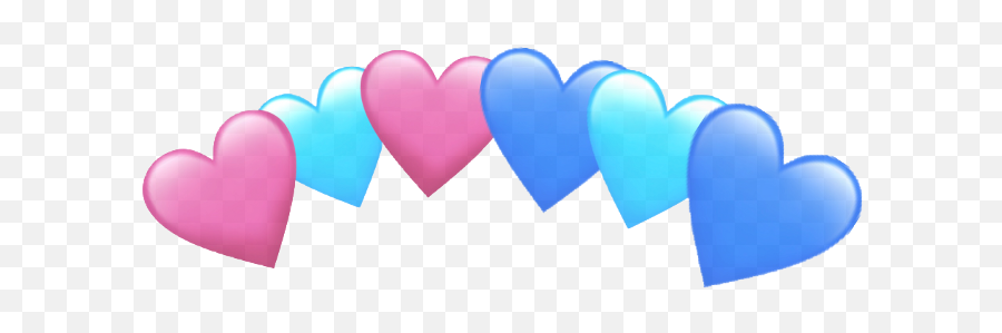 Heart Crown Love Blue Pink Dark Light Bts Kpop Freetoed - Pink And Blue Heart Crown Png,Pink Crown Png