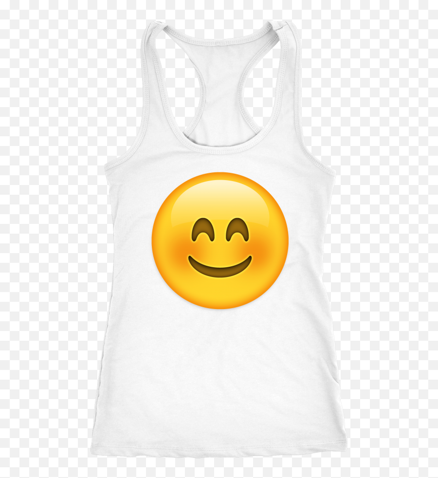 Download Blush Emoji Tank Top - Smiley Png Image With No Smiley,Blushing Emoji Png