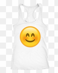 Download Blush Emoji Tank Top - Smiley PNG Image with No