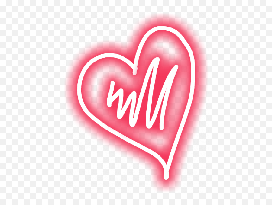 Neon Effect Heart Png Glowing - Glowing Heart Outline Png,Neon Heart Png