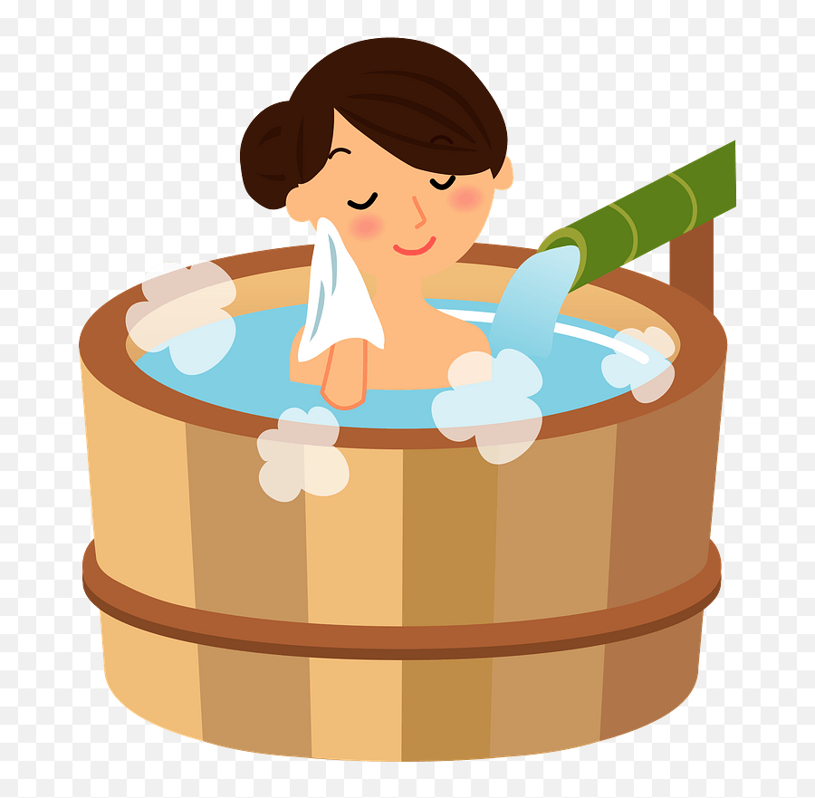 Woman Is Bathing In A Hot Spring Clipart Free Download Png