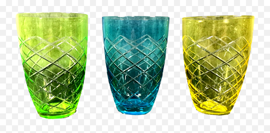 Each - Coloured Cut Glass Water Glasses Home Decor Vase Png,Glass Of Water Transparent
