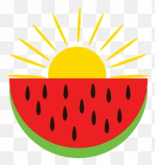Red Sun Png - Red Watermelon The Sun Is Shining Summer And Clipart