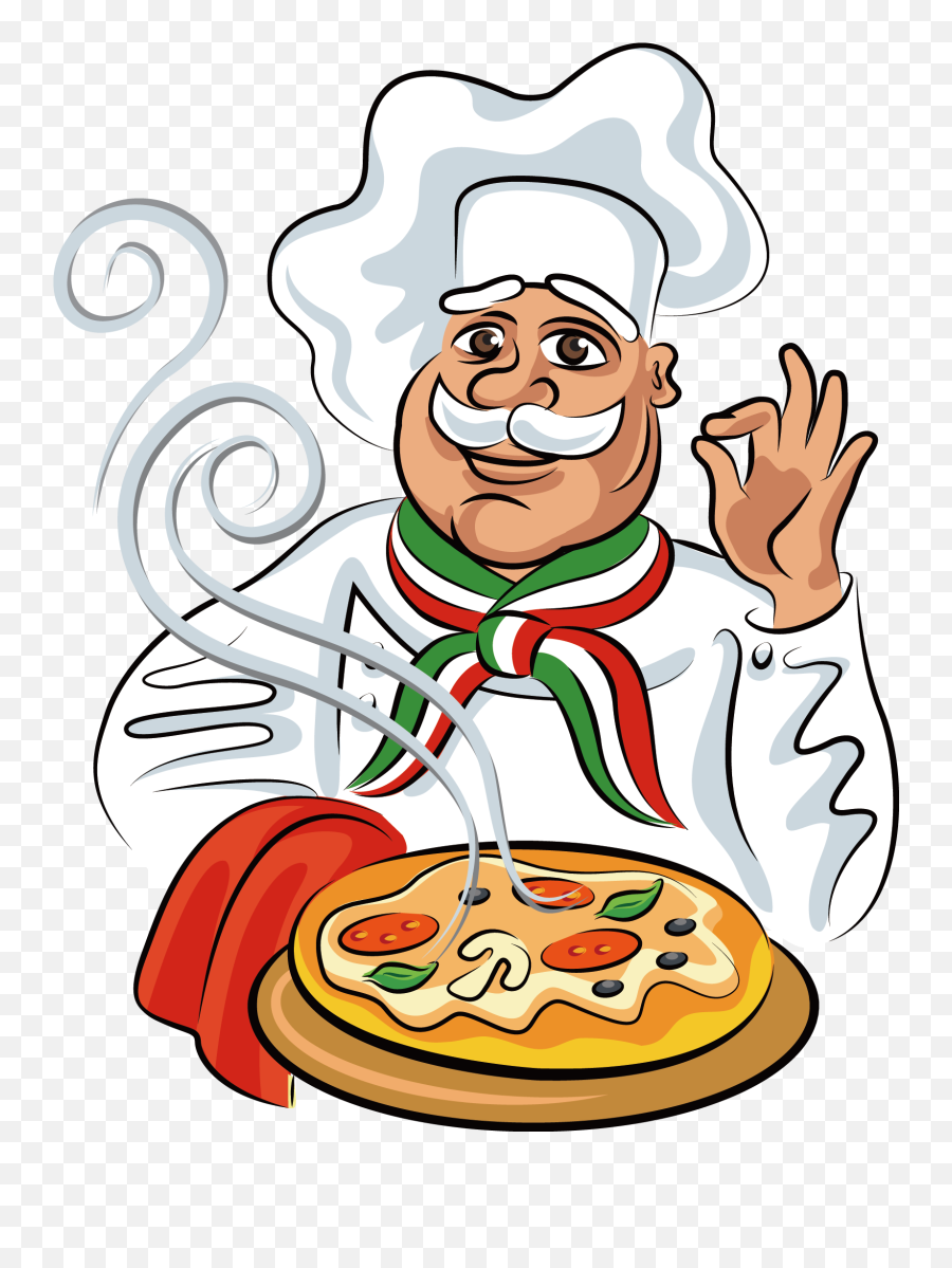 Cook Clipart Chef Italian - Chef Make Pizza Cartoon Png,Italian Food Png
