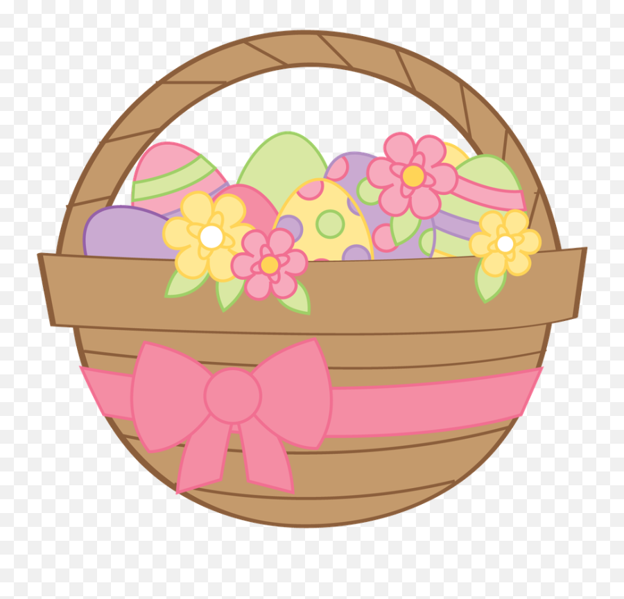 Download Basket Egg Easter Bunny Png File Hd Clipart - Pastel Easter Clip Art,Easter Basket Png