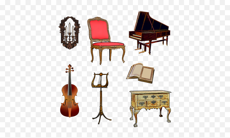 Harpsichord Violin Music Stand Transparent Png Images U2013 Free - Harpsichord Png,Violin Transparent