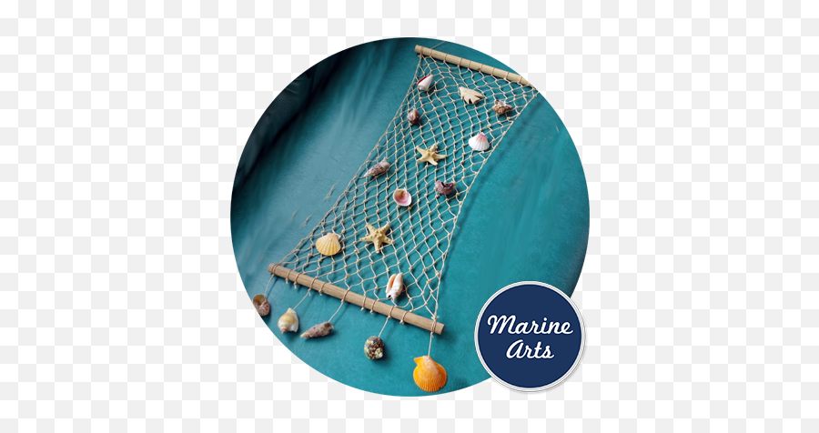 Natural Fishing Net - Shells And Starfish Marine Arts Rug Png,Fishing Net Png
