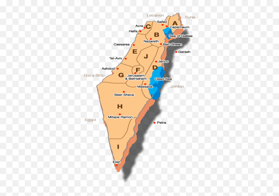 Compass Travel Israel - Mapisraeltourscompass Map Of Israel Showing Golan Heights Png,Map Compass Png