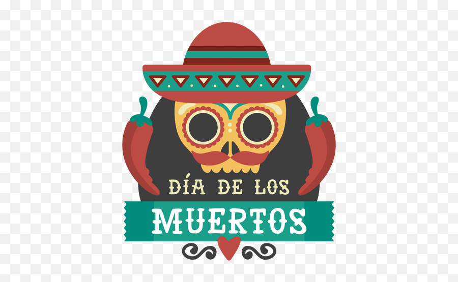 Dead Skull With Sombrero Logo - Dia De Los Muertos Ilustración Vectorial Sombrero Png,Sombrero Transparent
