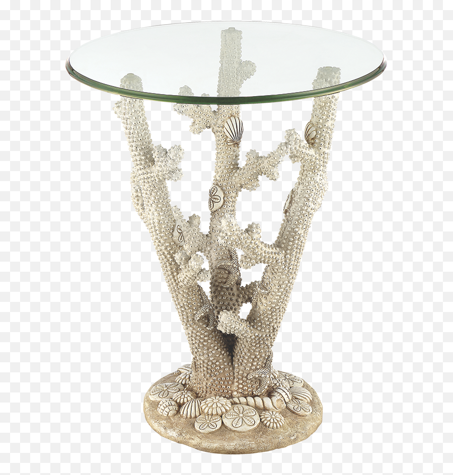 Coral Reef End Table U2013 Bronze Lady Home Furnishings - Glass Coffee Table Png,Coral Transparent