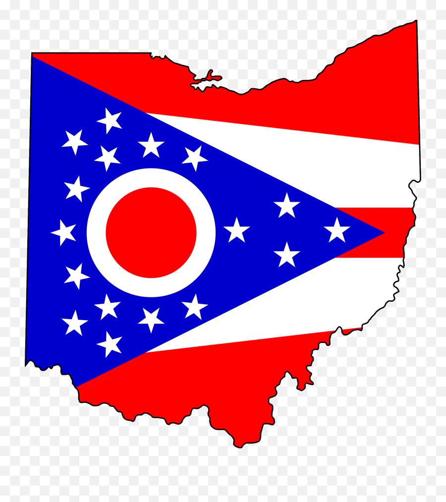 Flag Map Of Ohio - Ohio State Flag Map Png,Ohio Png