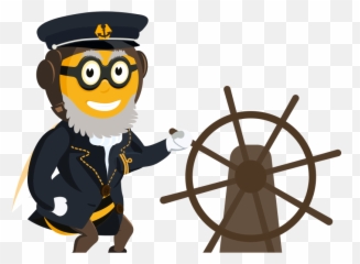 Bee Captain Clipart Png Download - Not Dry Clean Symbol Volant De Bateau,Captain Hat Png