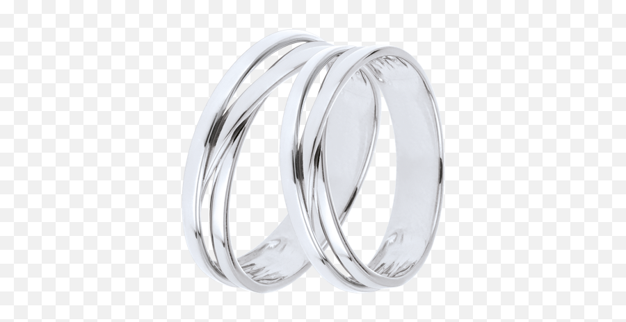 Wedding Rings Duo Saturn Trilogy Variation - White Gold 9 Carats Wedding Rings White Gold 9 Carats C5349 Fedi Nuziali Oro Bianco Png,Rings Of Saturn Logo