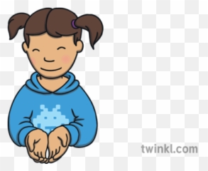 Girl Holding Out Cupped Hands 02 People - Kid Holding Out Hands Clipart Png,Cupped Hands Png