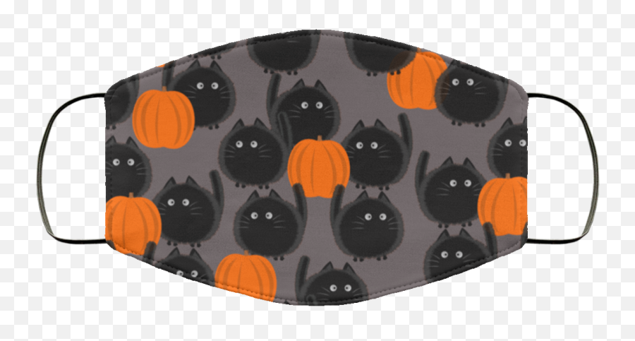 Black Cats Halloween Pumpkin Face Mask - Italy National Team Mask Png,Pumpkin Face Png